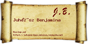 Juhász Benjamina névjegykártya
